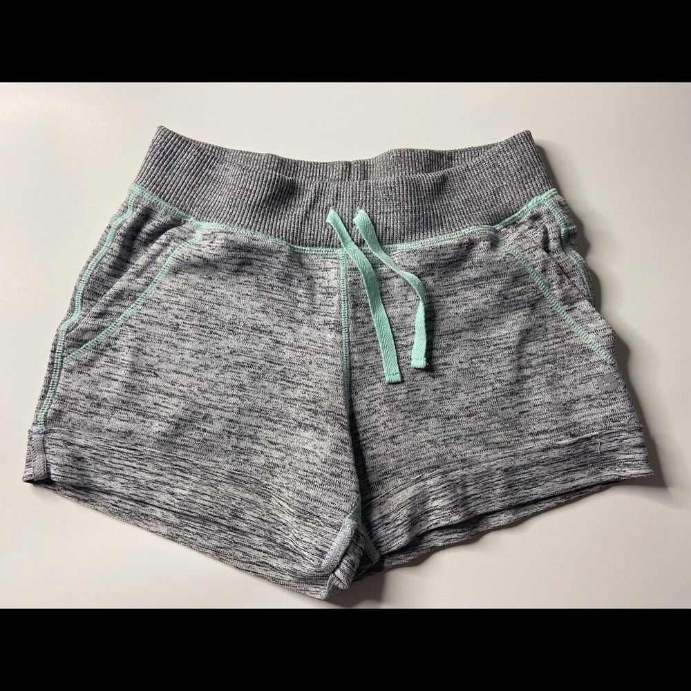 Grey & teal cotton running shorts